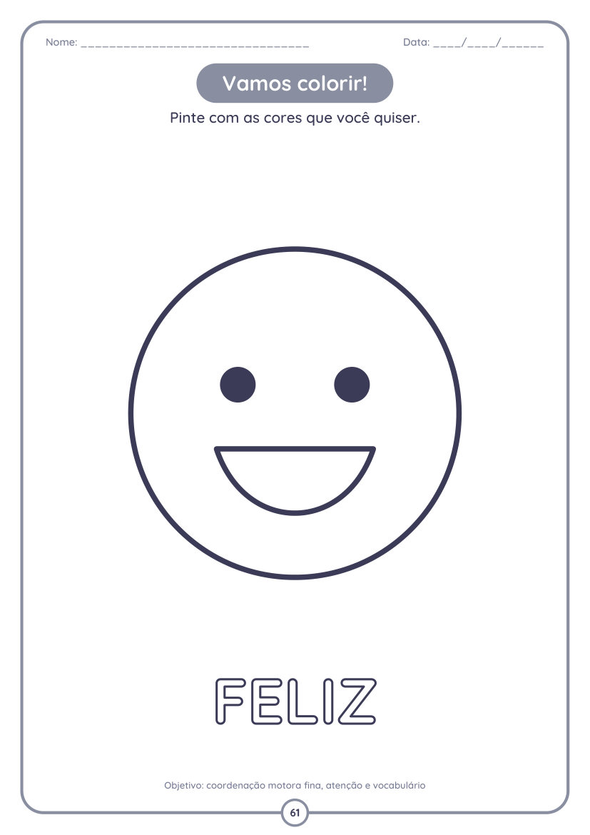 Desenho para colorir: rosto feliz